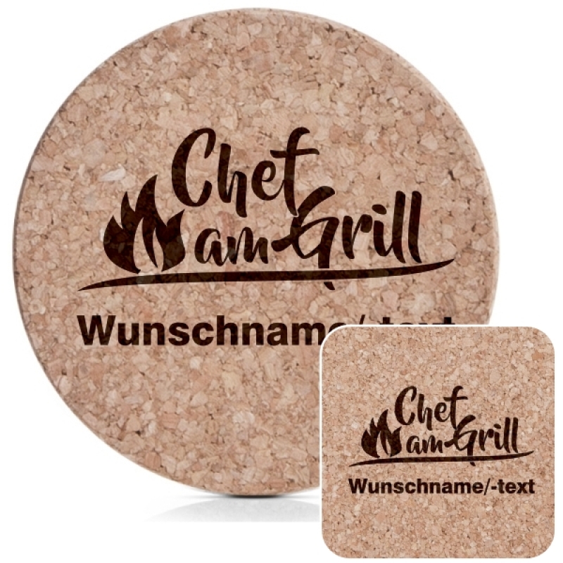 Untersetzerset Chef am Grill