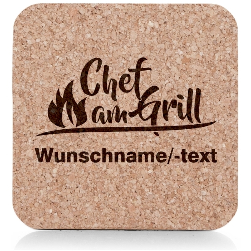 Untersetzerset Chef am Grill